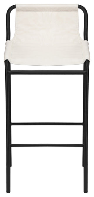 Dax Black Faux Leather Counter Stool, Cream