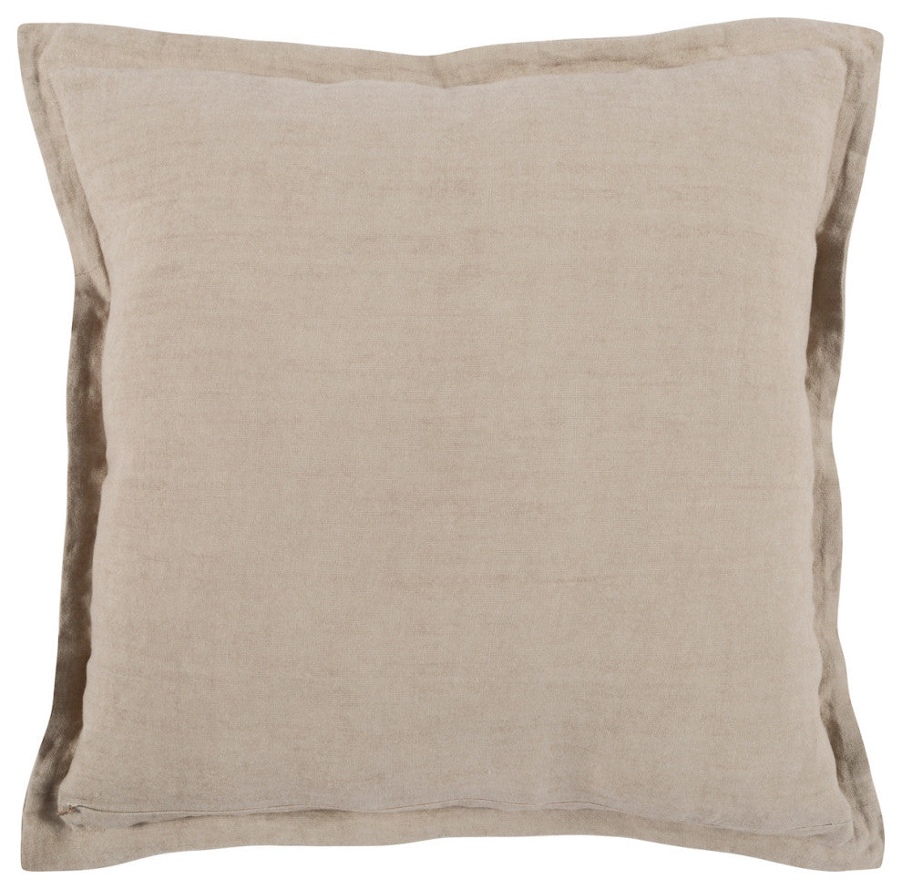 Amy 100% Linen 22" Square Throw Pillow by Kosas Home , Natural Beige