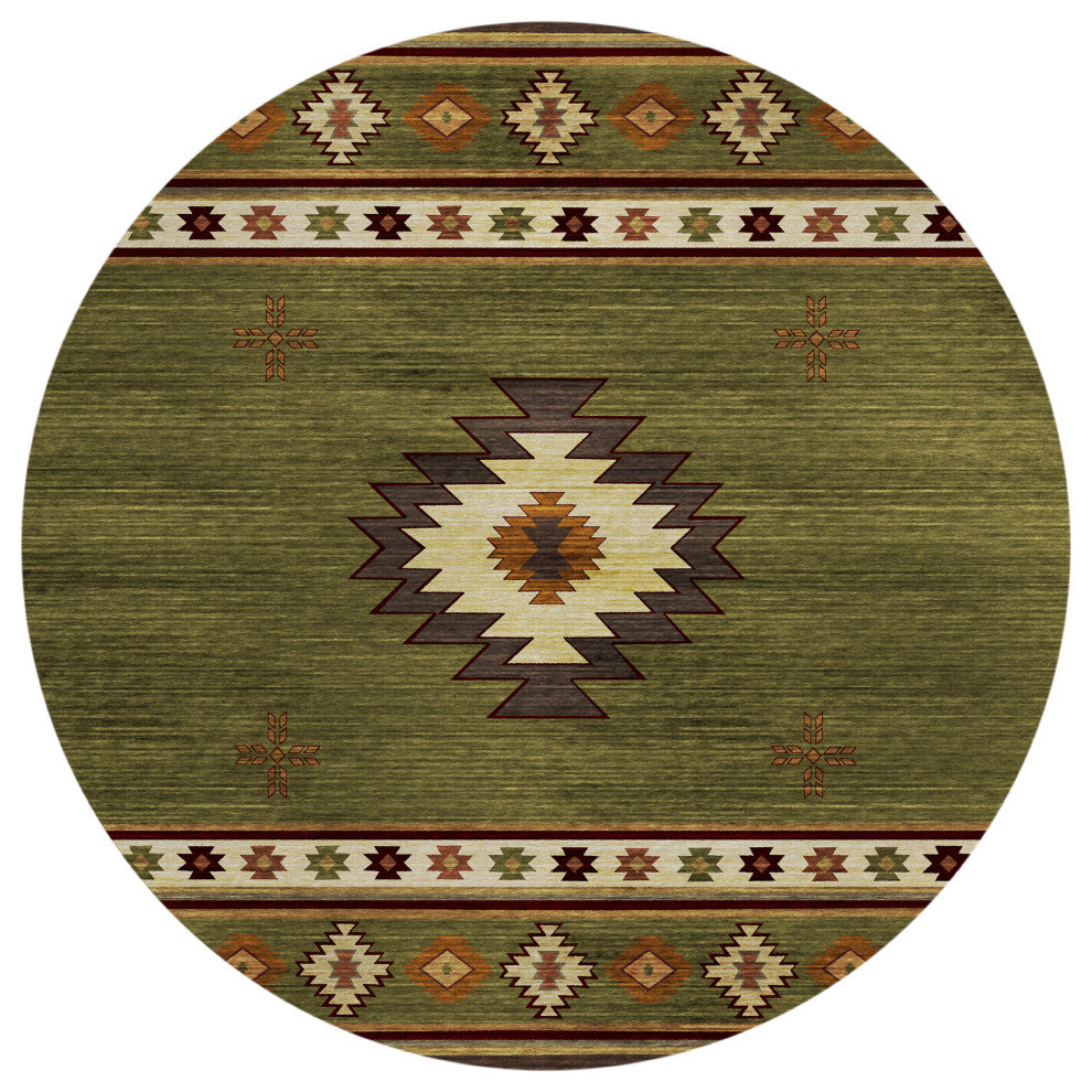 Indoor/Outdoor Phoenix PH4 Cactus Machine Washable 8' x 8' Round Rug