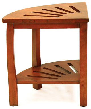 Oceanstar Corner Shower Bench With Storage Shelf
