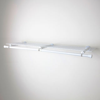 Double Shelf With Hanger, White, White