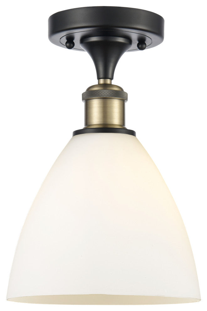 Innovations 516-1C-BAB-GBD-751-LED 1 Light Semi-Flush Mount, Black Antique Brass