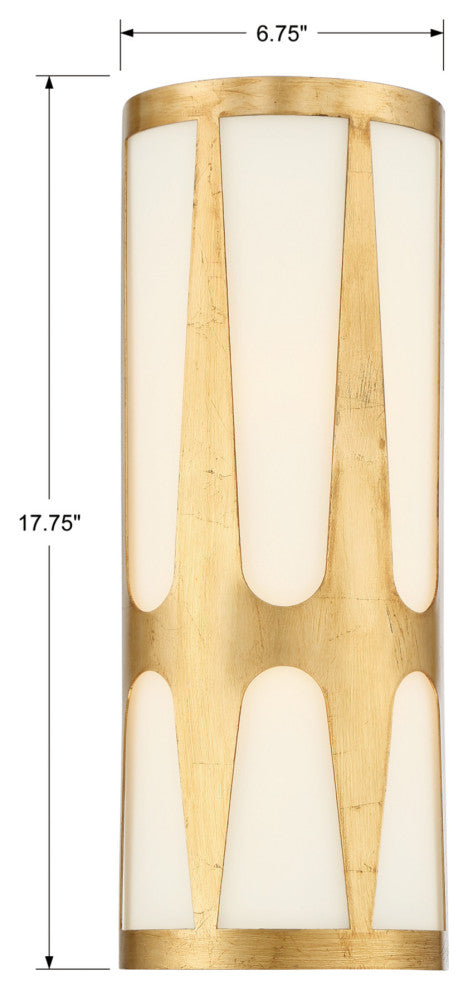 Crystorama Lighting Group ROY-802 Royston 2 Light 18" Tall Wall - Antique Gold