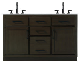 Home Living 54" Double Bathroom Vanity, Mocha Brown
