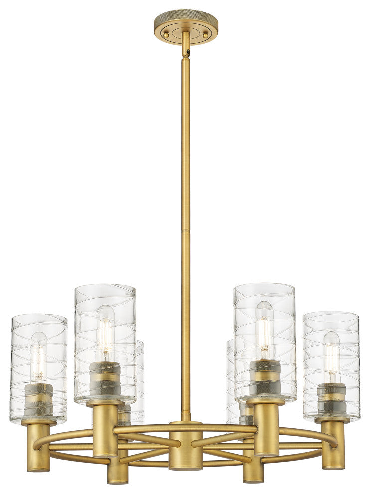 Innovations Crown Point 6 24" Chandelier Brushed Brass