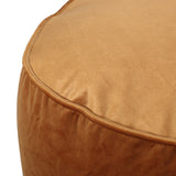 Bleckley Gwinnett Modern Velveteen Cylinder Pouf, Apricot