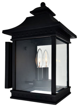 Cleveland 2 Light Black Outdoor Wall Light