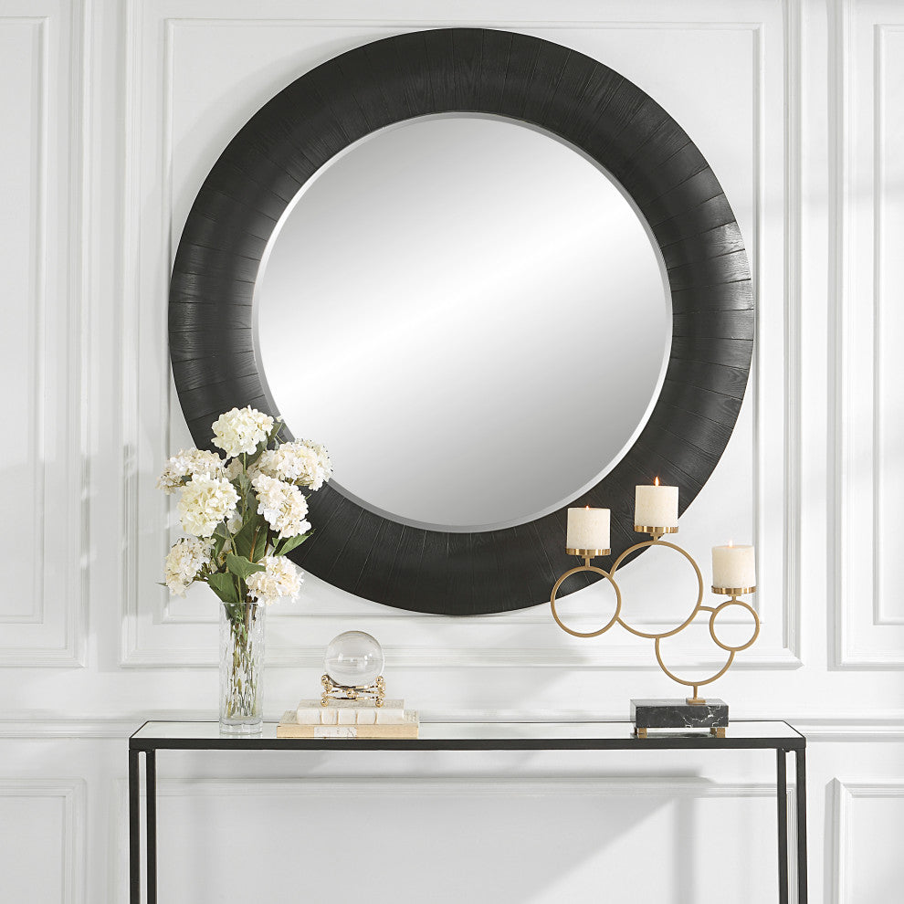 Uttermost 09855 Stockade Dark Round Mirror