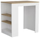 Harlan Kitchen Island With 3 Side Shelves, White/Macadamia