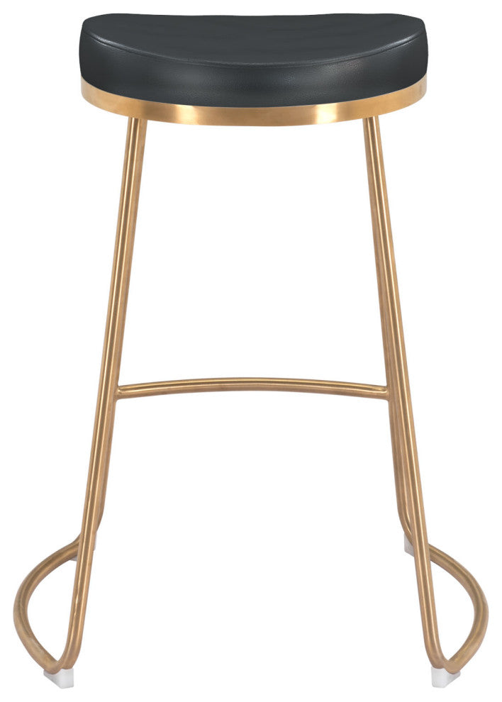 Bree Counter Stool, Set of 2 Black/Gold