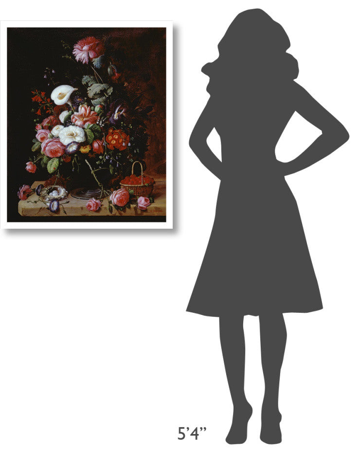 "Floral Still Life" Digital Paper Print by Severin Roesen, 27"x32"
