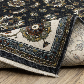 Vaughan Traditional Persian Blue/ Ivory Fringe Edge Rug 3'10" x 5'5"