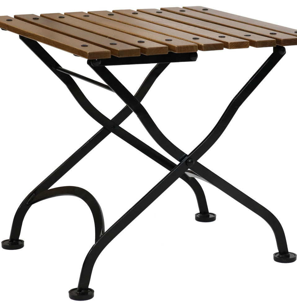 Sunnydaze European 20" Square Chestnut Folding Square Side Table, Brown