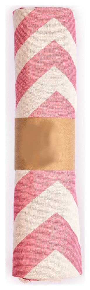 Berry Pink Chevron Design Turkish Beach Blanket