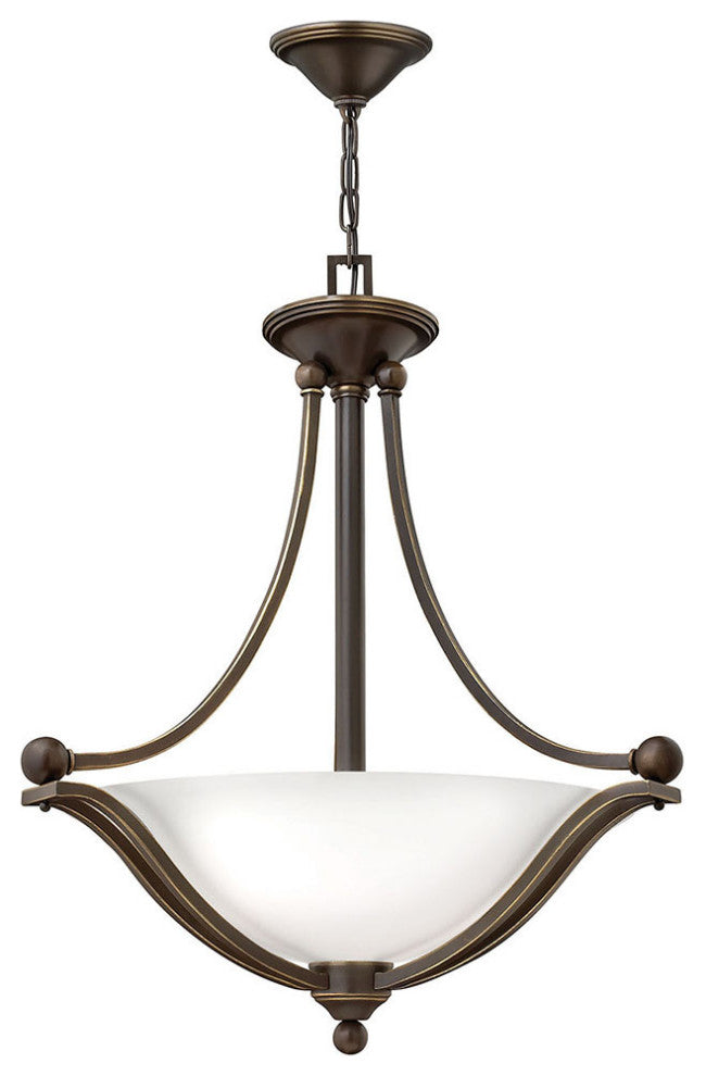 Hinkley Bolla Large Pendant, Olde Bronze With Opal Glass