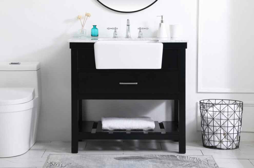 Home Living 22" Farmhouse Black-Light Bathroom Vanity