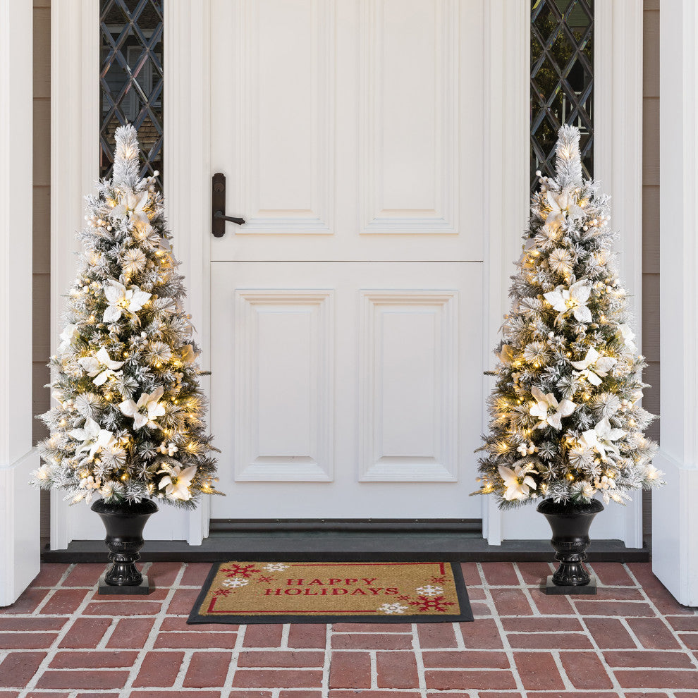 Pre-Lit Pine Artificial Christmas Porch Tree, 5ft