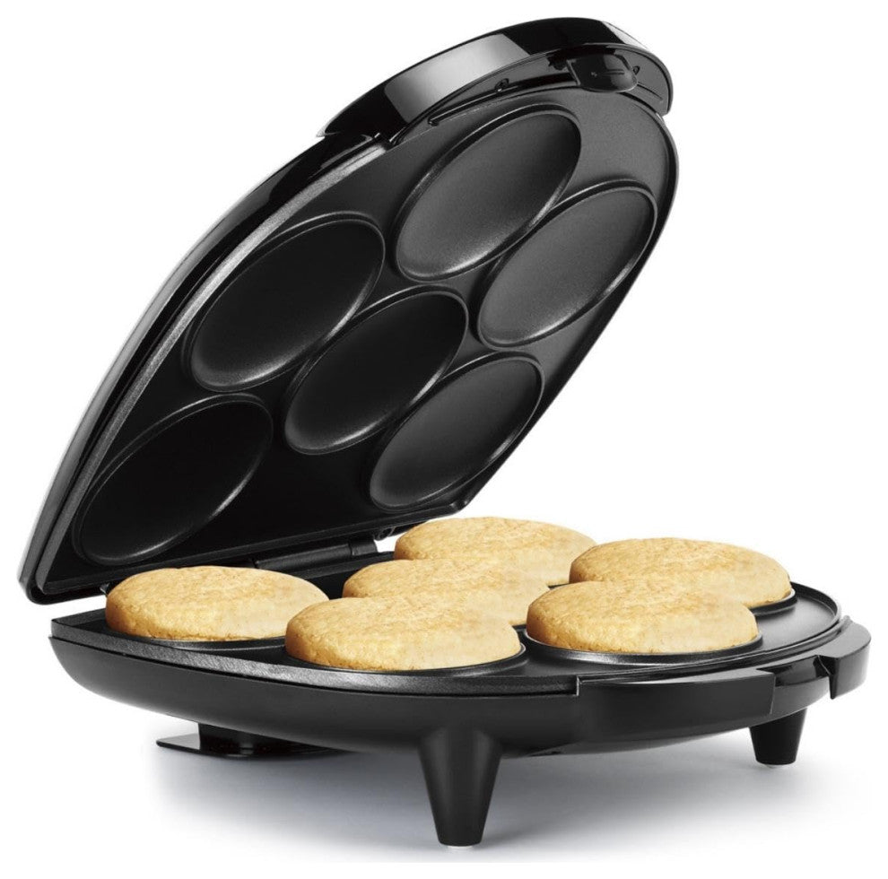 Arepa Maker, Non-Stick 6-Section Multi-Food Maker, Make Delicious Arepas, Black