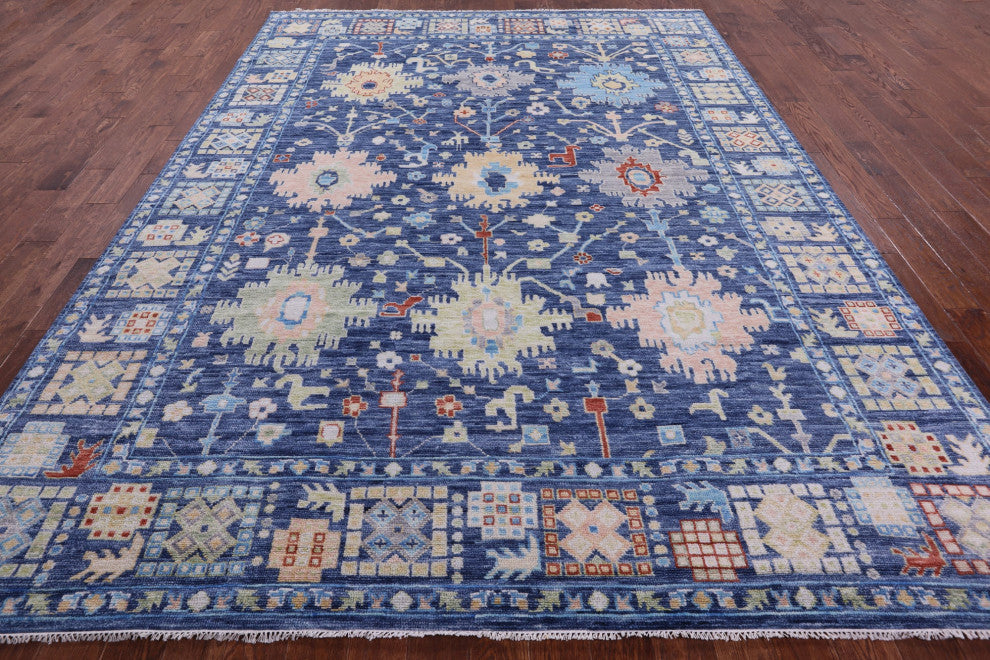 Handmade Turkish Oushak Wool Rug 9' 1" X 12' 3" - Q13307