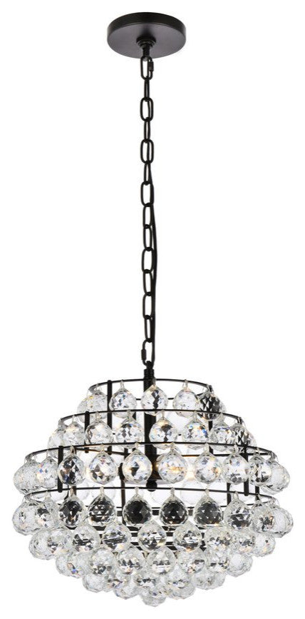 Elegant Lighting Savannah 3-Light Pendant Black