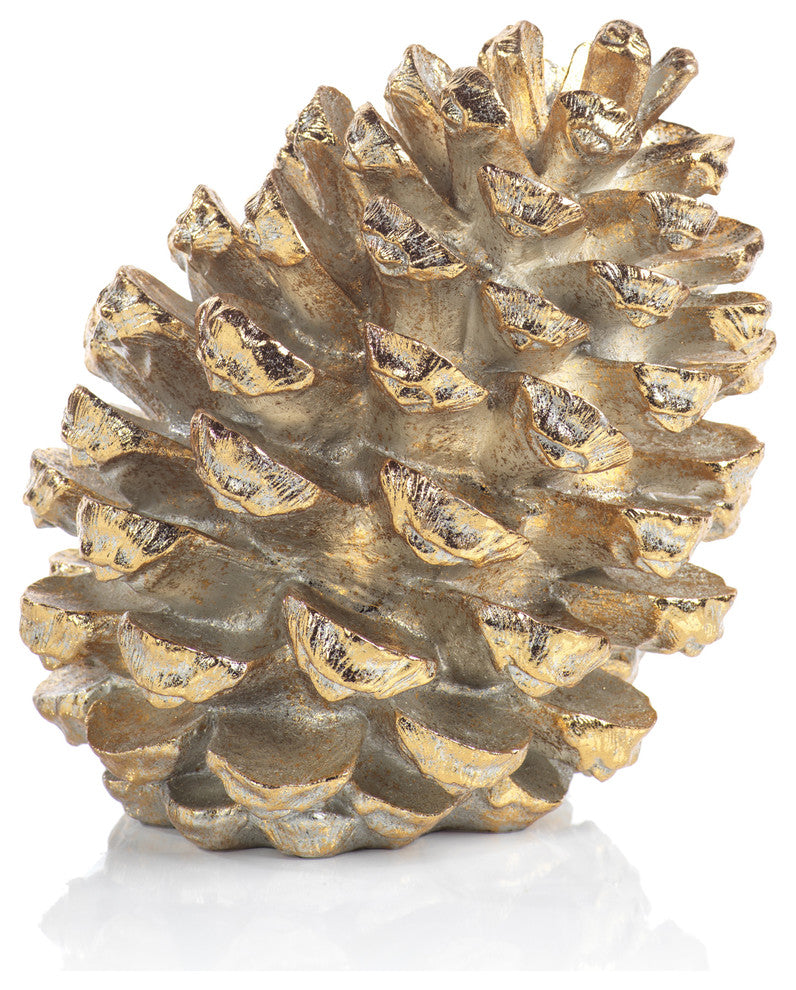 Gold Decorative Slanting Pinecone Figurine