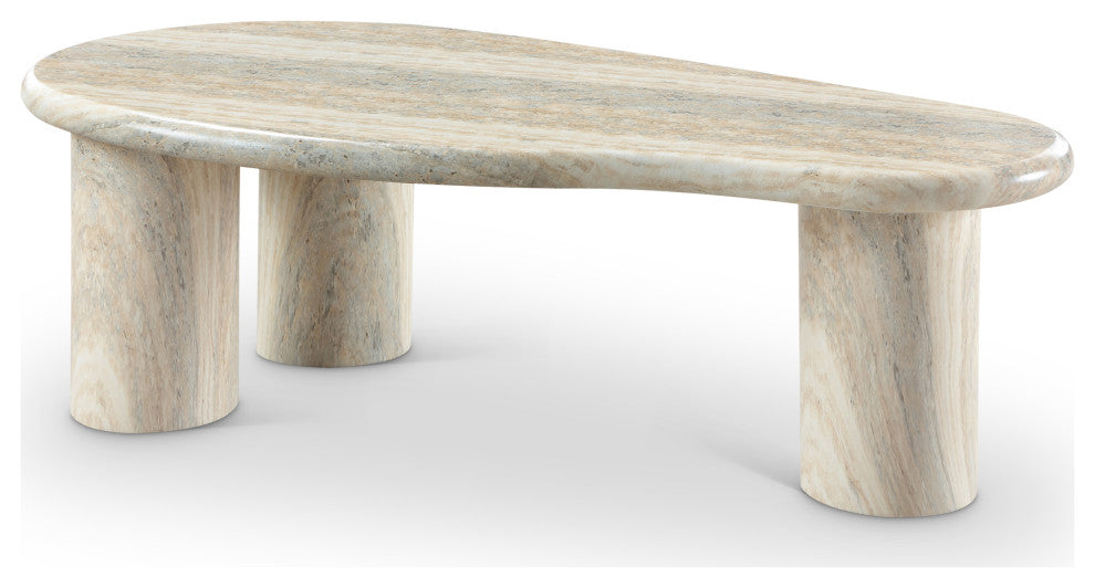 Sassari Finished Concrete Indoor/Outdoor Coffee Table, Travertine Finish