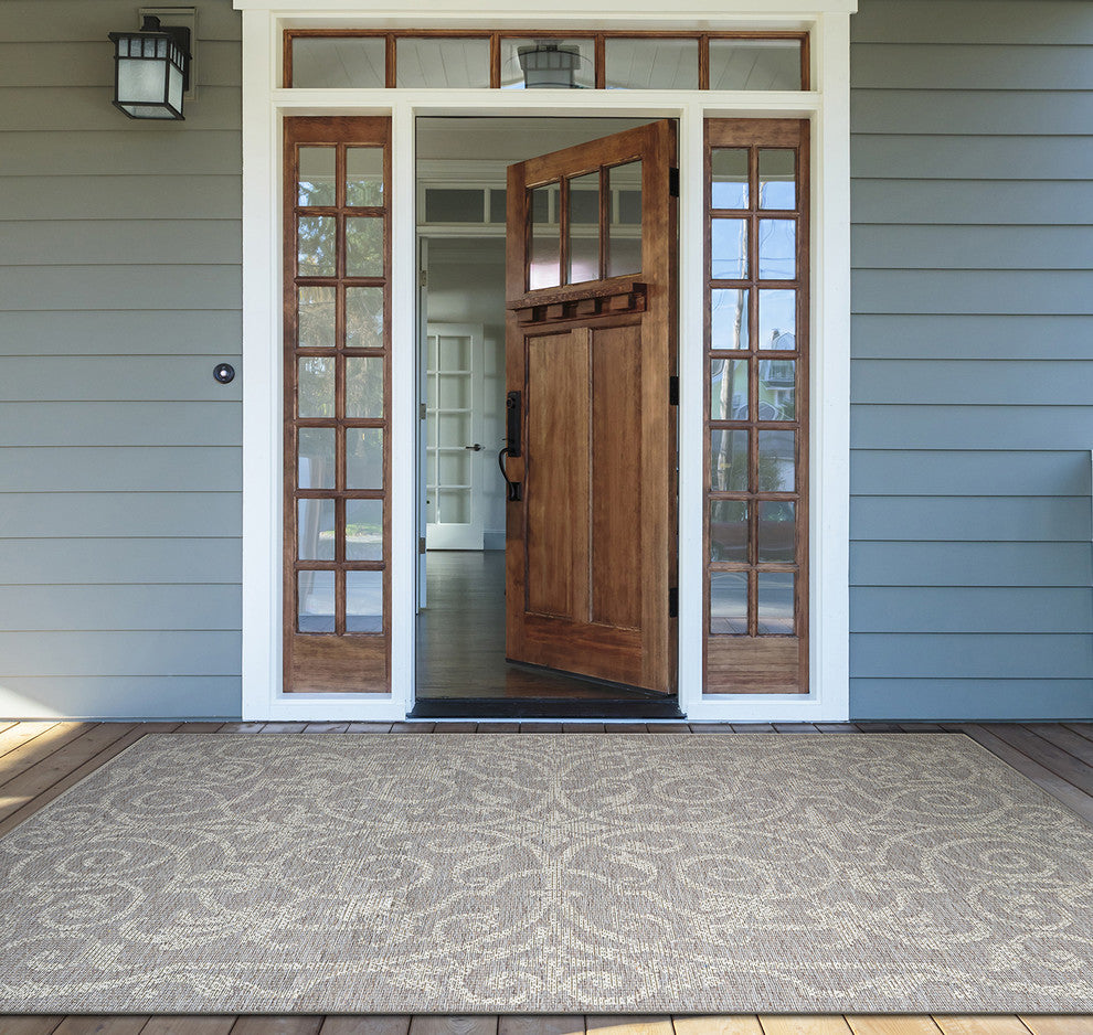 Couristan Monaco Summer Quay Indoor/Outdoor Area Rug, Cocoa Natural, 3'9"x5'5"