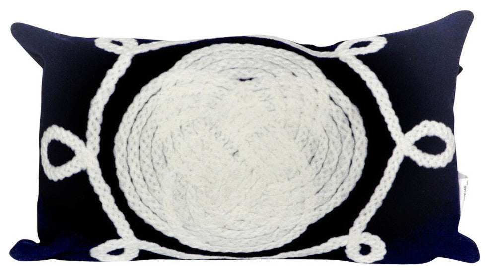 Visions II Ornamental Knot Pillow, Navy, 12"x20"