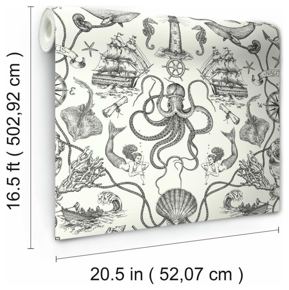 Deep Sea Toile Peel & Stick Wallpaper