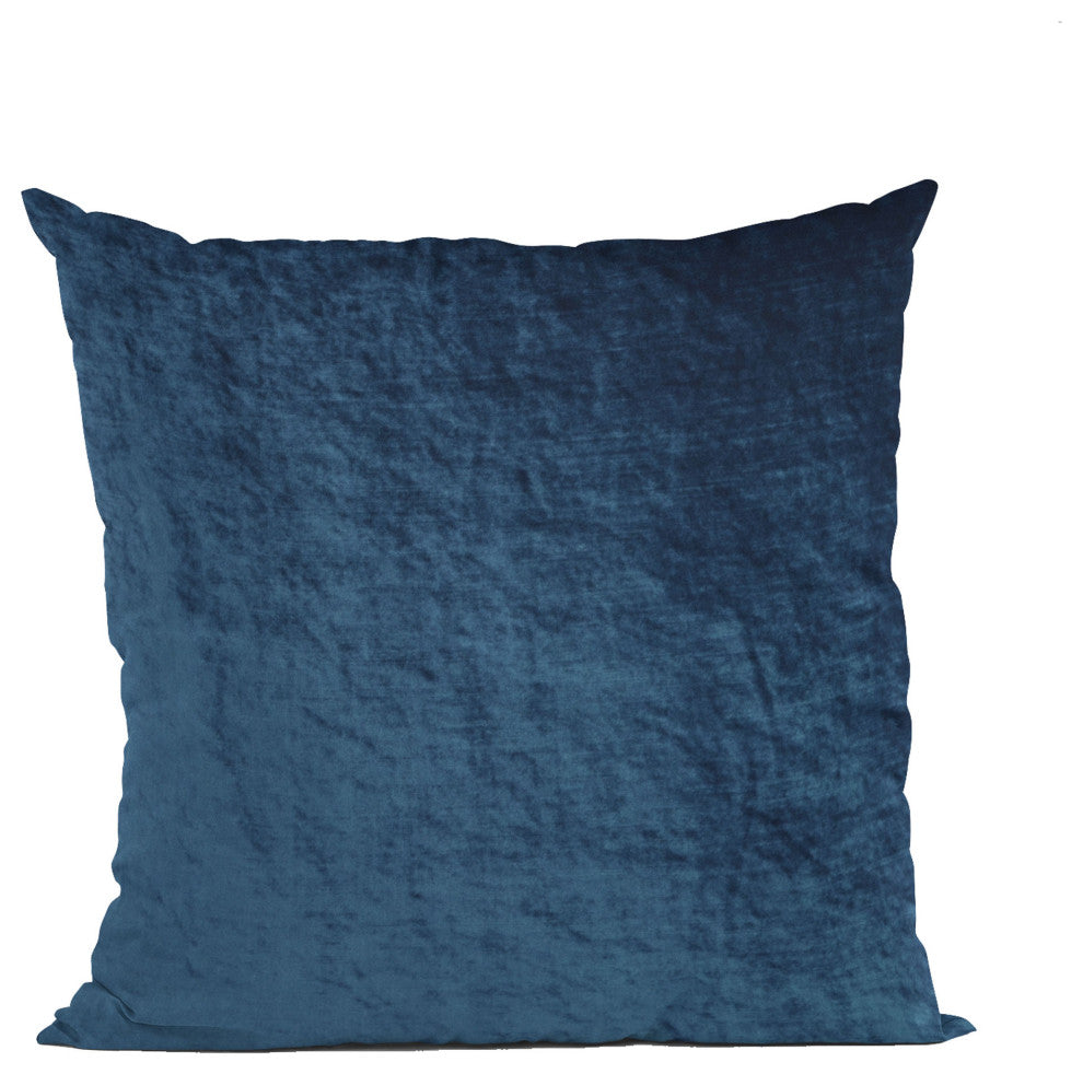 Navy Lux Velvet Shiny Velvet Luxury Throw Pillow, Double sided 20"x26" Standard