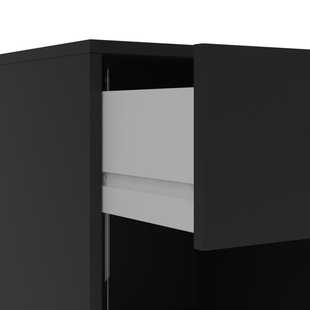 Portland 1 Drawer Nightstand, Black