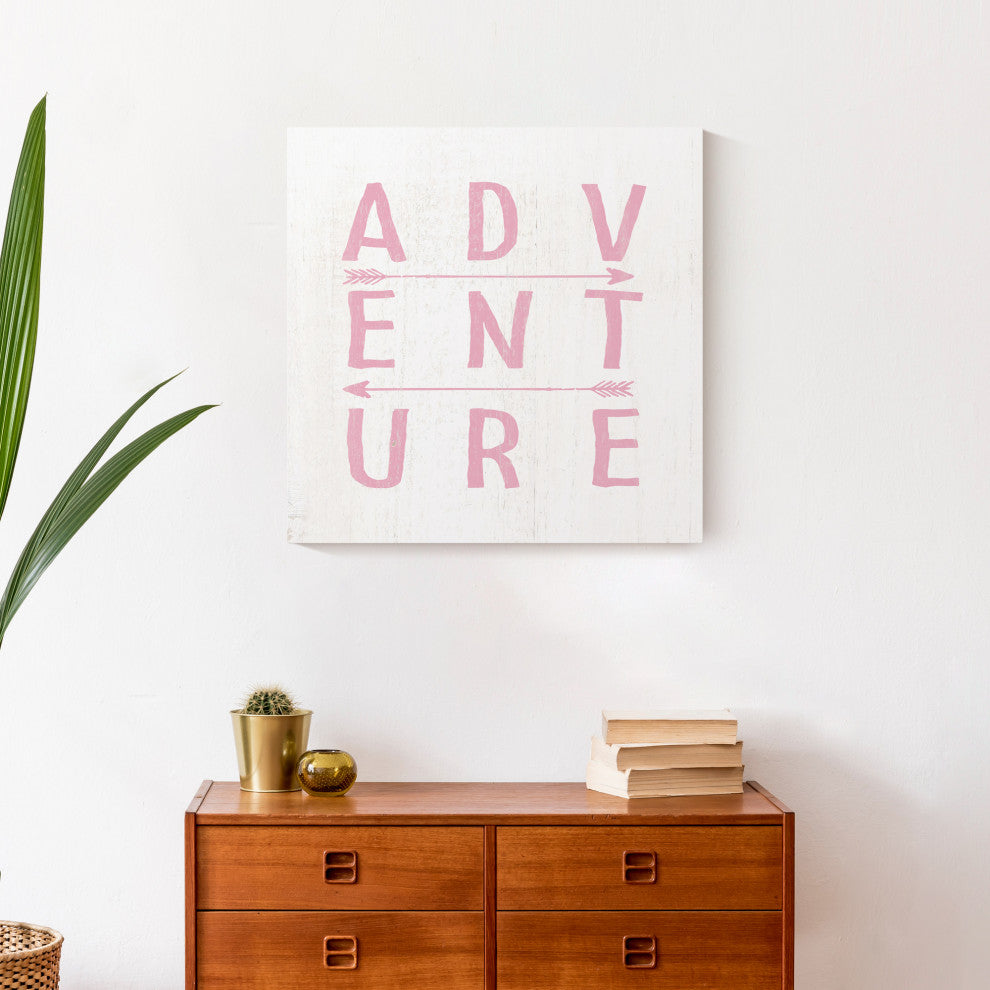 Adventure Arrows Pink 20x20 Canvas Wall Art