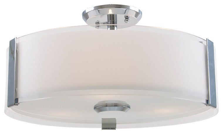 DVI  DVP14512CHSSOP Three Light SemiFlush Mount Zurich Chrome w Silk