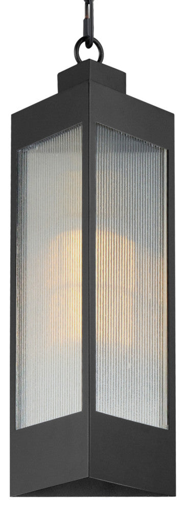 Maxim 30764CR Triform 8"W Outdoor Mini Pendant - Black / Antique Brass