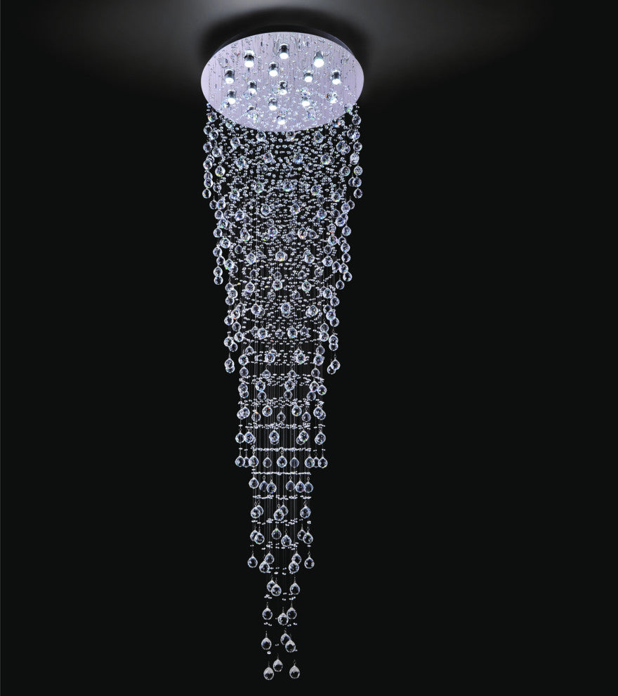 Rain Drop 16 Light Flush Mount With Chrome Finish