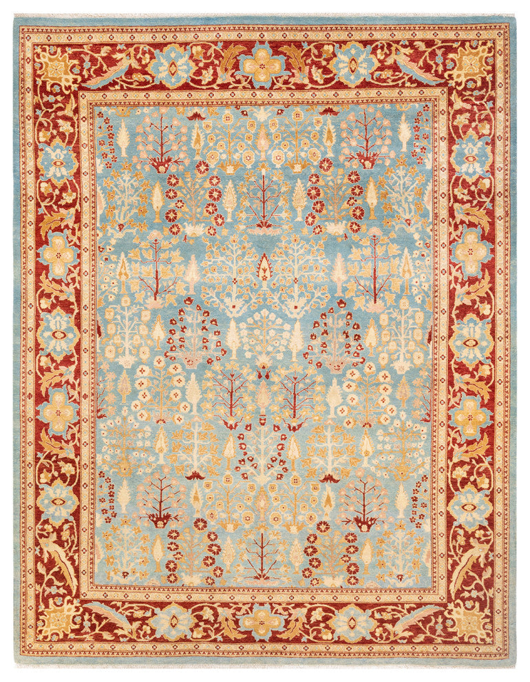 Tutku One-of-a-Kind Hand-Knotted Area Rug Light Blue, 7'10"x10'3"