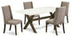 5-Piece Dining Set, 4 Chairs and Table, Distressed Jacobean