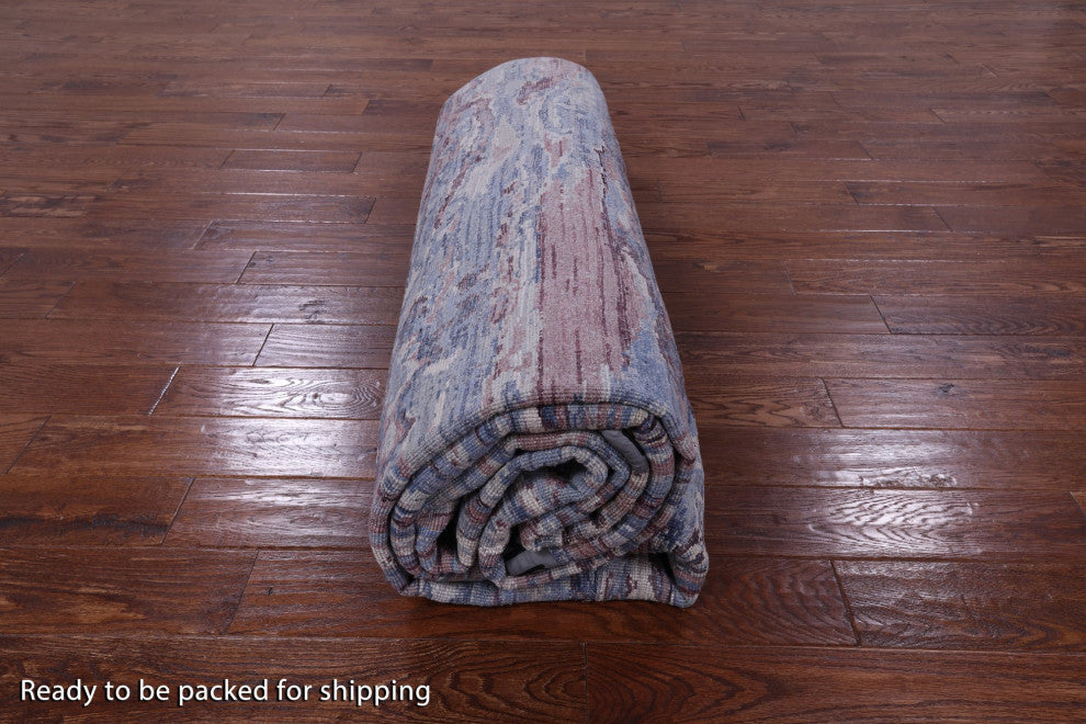 Handmade Wool and Silk Modern Rug 8' 11" X 12' 0" Q9041