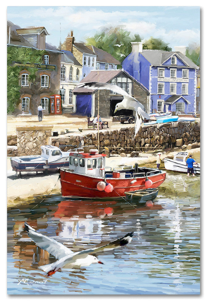 The Macneil Studio 'Coastal Town' Canvas Art, 19"x12"