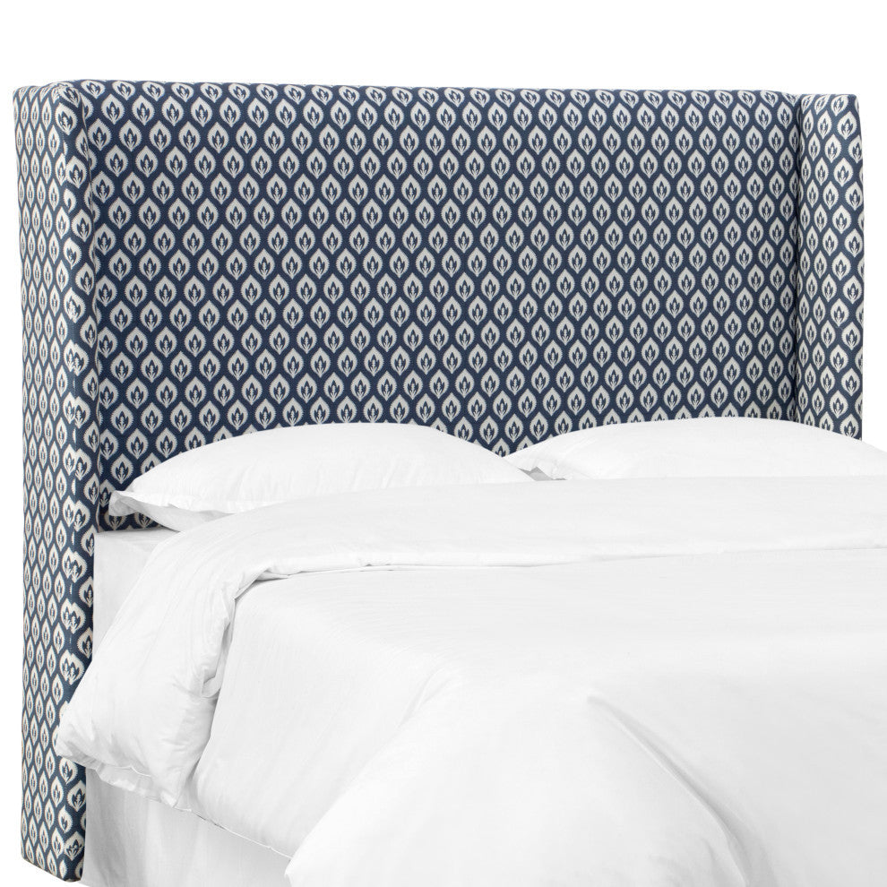 Twin Wingback Headboard, Elliot Floral Lg Navy