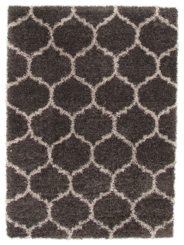eCarpetGallery Shag Area Rug, Dark Grey, 5'3" x 7'3"