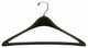 Plastic Curved Suit Hanger, Black, Chrome Finish, Set of 100