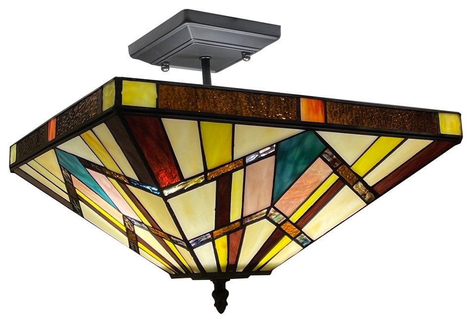 CHLOE Lighting CH3T523BM14-UF2 VINCENT Mission Blackish Bronze 2 Light SemiFlush