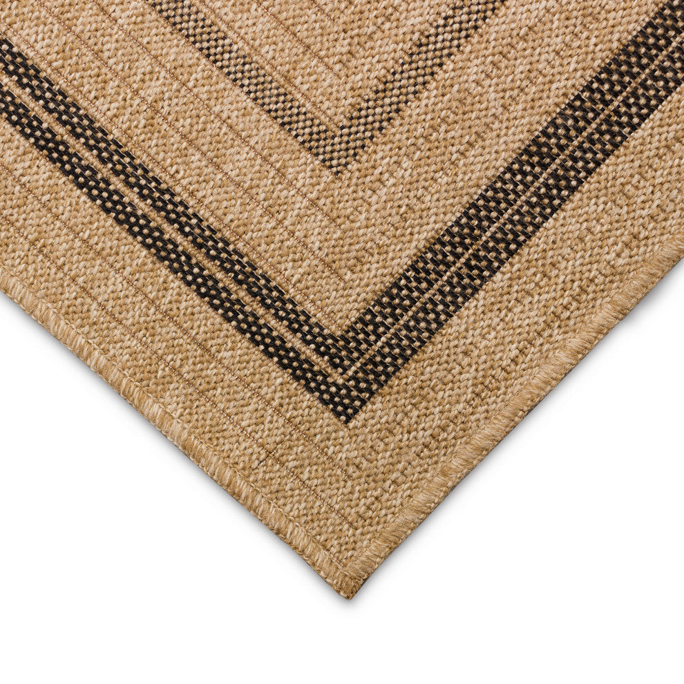 Sahara Multi Border Indoor/Outdoor Rug Natural 7'10" Square