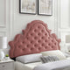 Tufted Headboard, King Size, Velvet, Pink, Modern Contemporary, Bedroom Master