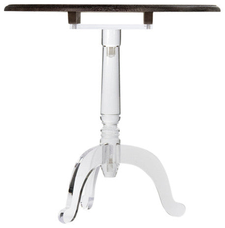 Acrylic Table, Characoal Brown/Clear