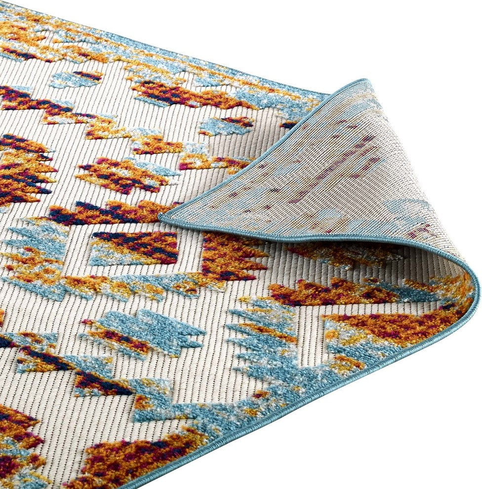 Contemporary Abstract Diamond Moroccan Trellis 5x8 Indoor and Outdoor Area Rug