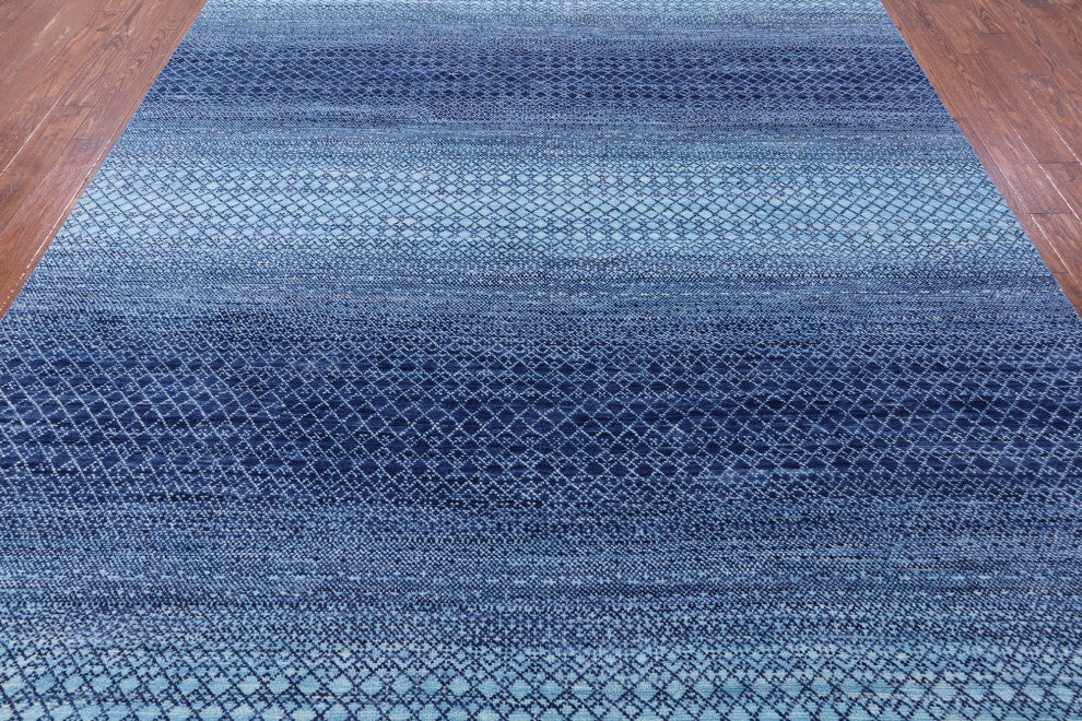 8' 11" X 12' 1" Savannah Grass Handmade Wool Rug - Q13204