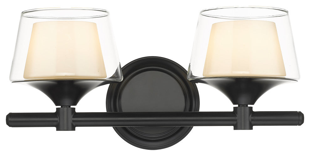 Innovations 311-2W-BK-CLW-LED 2-Light Bath Vanity Light, Black
