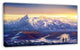 Winter Mountains with Tourists, Landscape Canvas Wall Art, 32"x16"